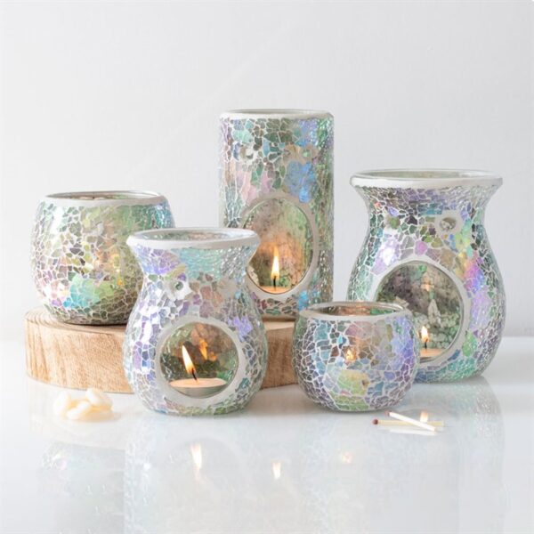 Pillar Light Blue Iridescent Crackle Oil Burner - Image 5