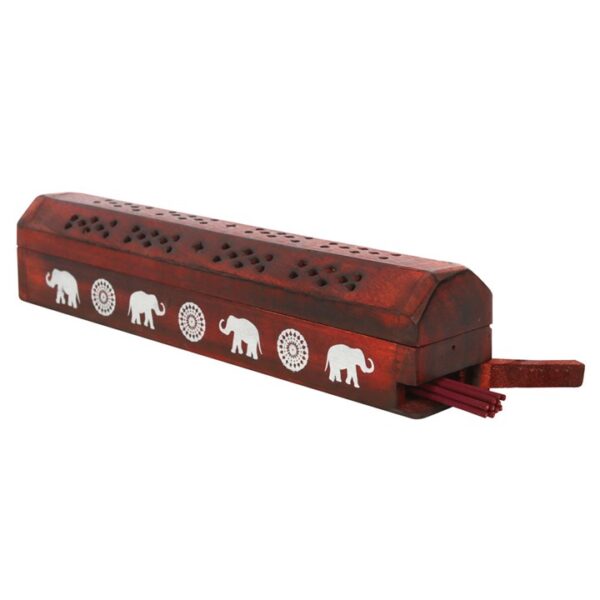 Elephant Wooden Rosewood Incense Box Set - Image 6