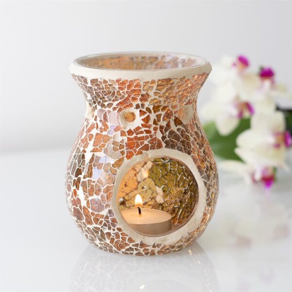 Small Brown Crackle Oil Burner - Image 4