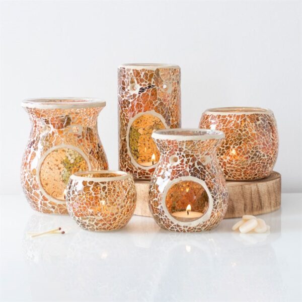 Small Brown Crackle Oil Burner - Image 5