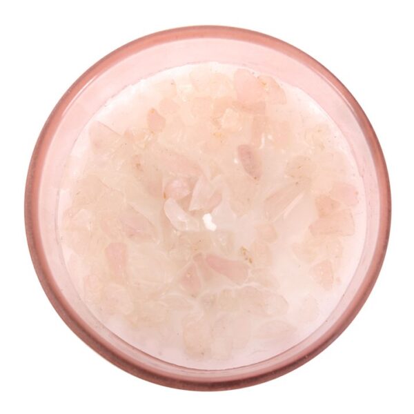 Gratitude Wild Rose Crystal Chip Candle - Image 2