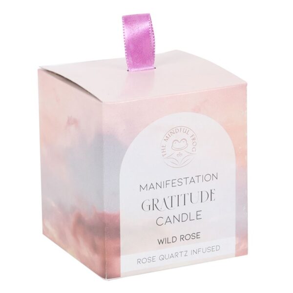 Gratitude Wild Rose Crystal Chip Candle - Image 5