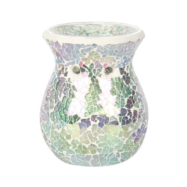 Small Light Blue Iridescent Crackle Oil Burner - Image 2