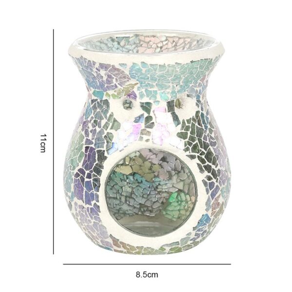 Small Light Blue Iridescent Crackle Oil Burner - Image 3