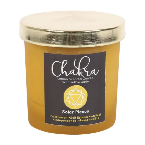 Solar Plexus Chakra Lemon Crystal Chip Candle - Image 3