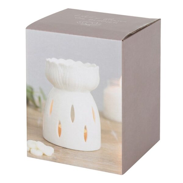 White Gloss Lotus Flower Oil Burner - Image 3