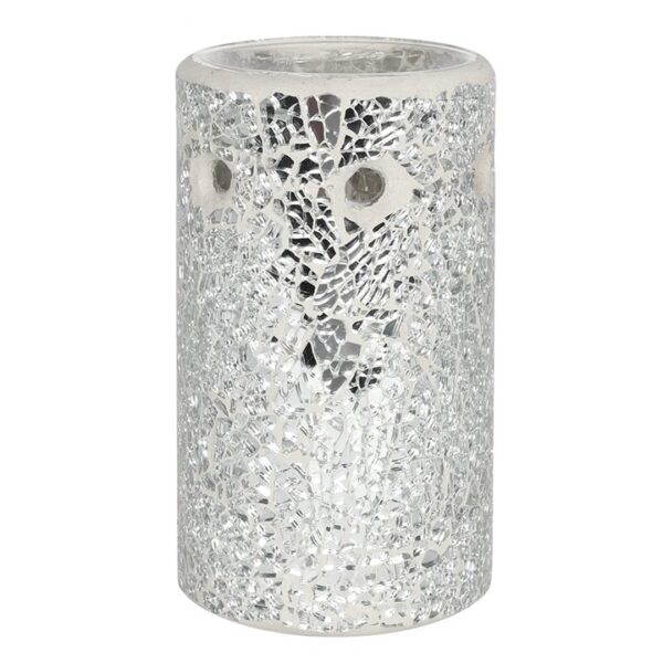 Silver Pillar Crackle Glass Oil Burner - Image 3