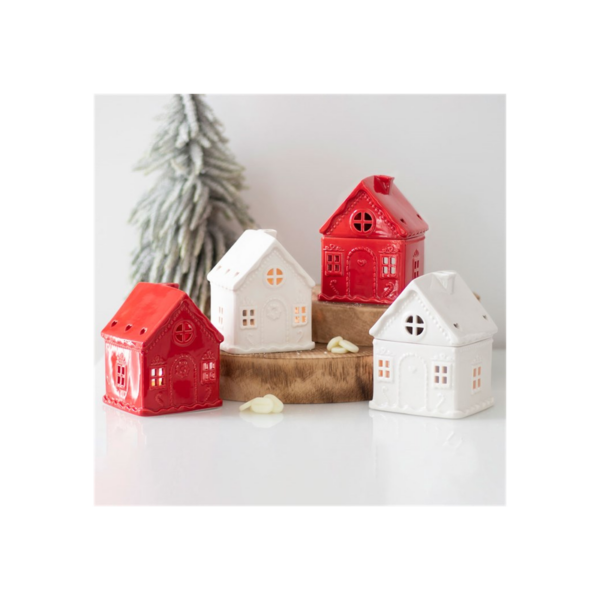 White Gingerbread House Oil Burner - Image 2