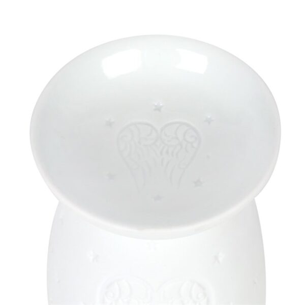 White Ceramic Angel Wings Oil Burner - Image 4