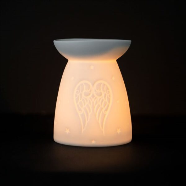 White Ceramic Angel Wings Oil Burner - Image 6