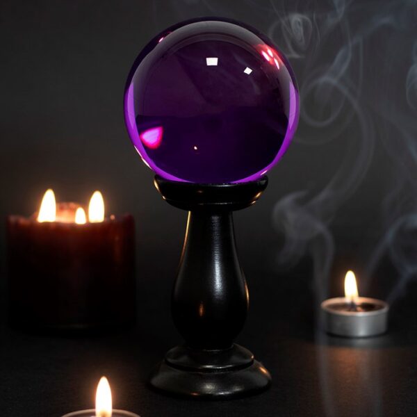 Small Purple Crystal Ball on Stand - Image 2