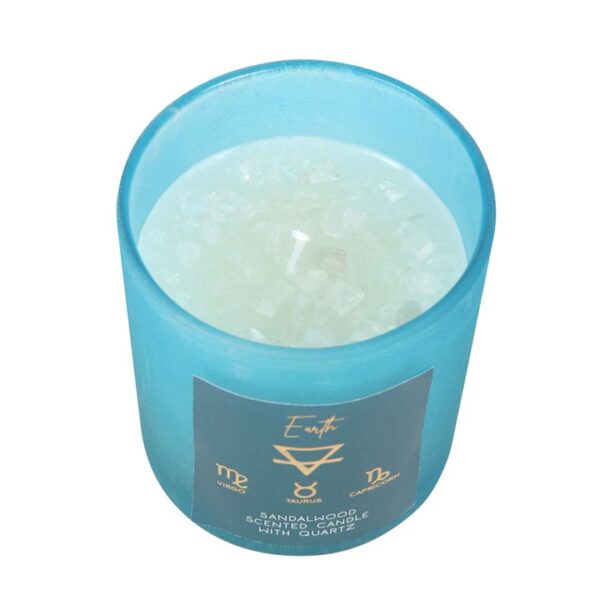 Earth Element Sandalwood Crystal Chip Candle - Image 2