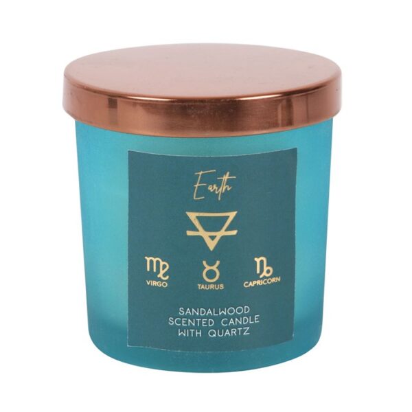 Earth Element Sandalwood Crystal Chip Candle - Image 3