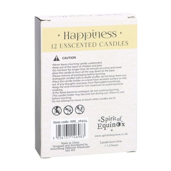 Pack of 12 Happiness Spell Candles - Image 2