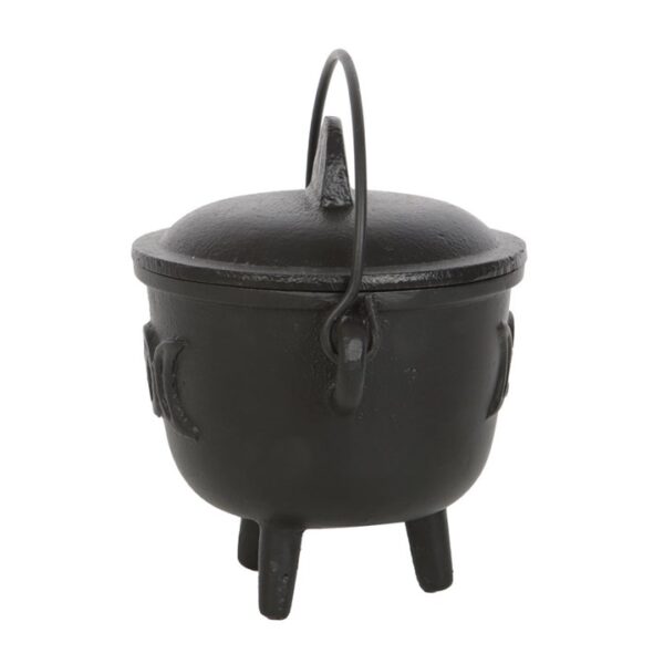 11cm Cast Iron Cauldron with Triple Moon - Image 3