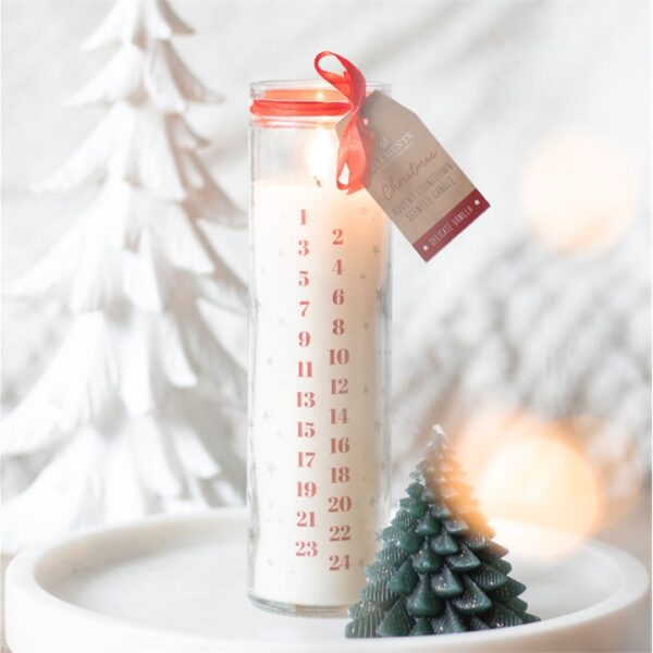 White Vanilla Advent Tube Candle - Image 4