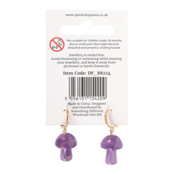 Amethyst Crystal Mushroom Earrings - Image 2