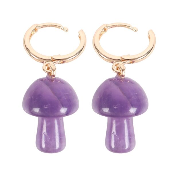 Amethyst Crystal Mushroom Earrings - Image 4